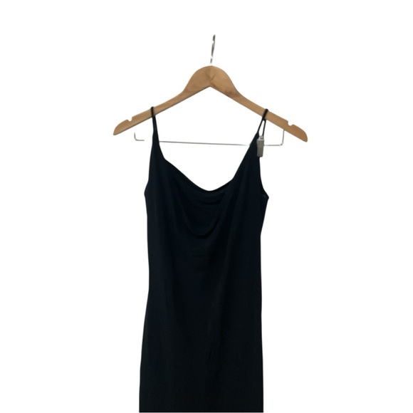 Vintage Y2K Bebe Black Maxi Cowl Slinky Dress S - Picture 4 of 6